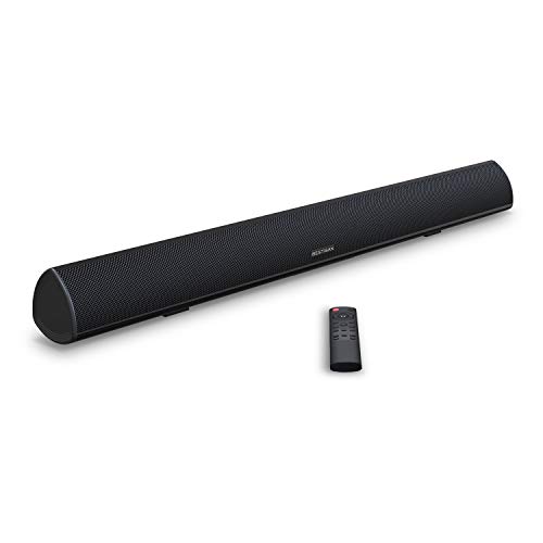 BESTISAN Soundbar, TV Sound Bar with Wired HDMI and Wireless Bluetooth 5.0 Home Theater System (28 Inch, Enhanced Bass Technology, 3-Inch Drivers, Bass Adjustable, Wall Mountable, DSP)